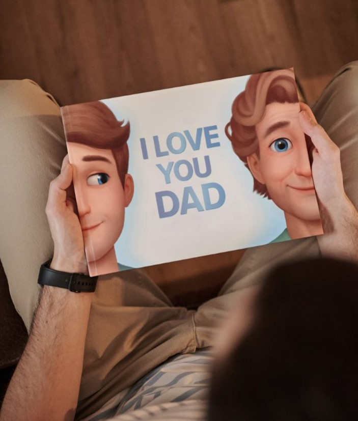 The cover of our new personalized Father's Day book.