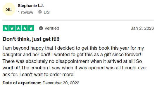 A five star review for Hooray Heroes on Trustpilot.