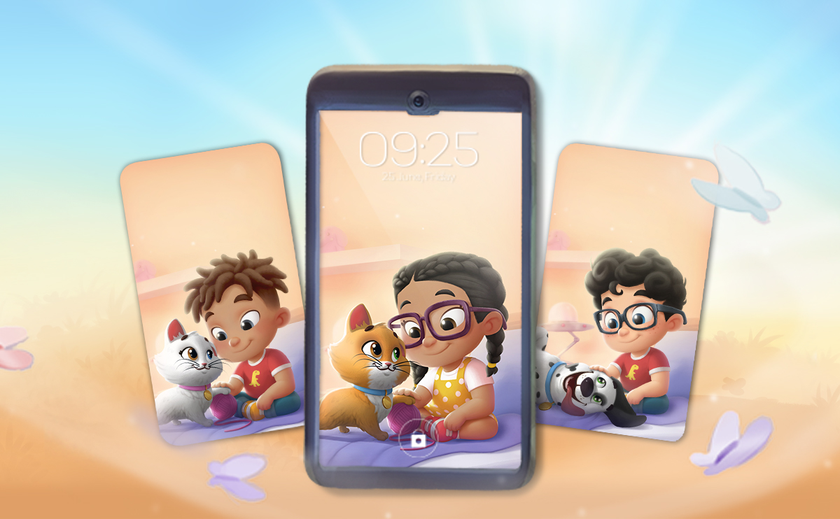 Personalized wallpapers with pets.