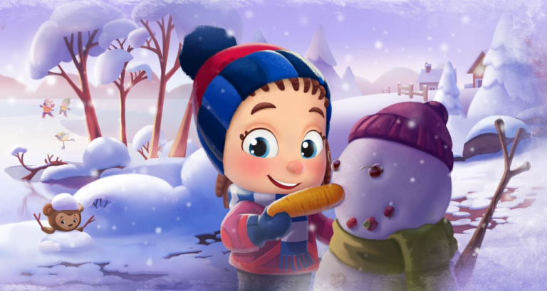 This illustration is from Hooray Heroes' personalized Christmas book for kids.