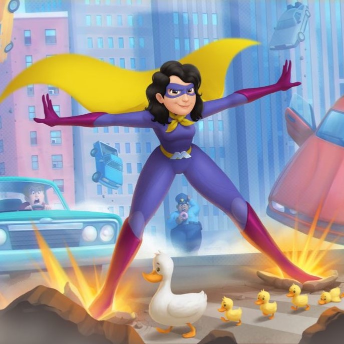 A personalized book for moms shows your mom as a superhero.