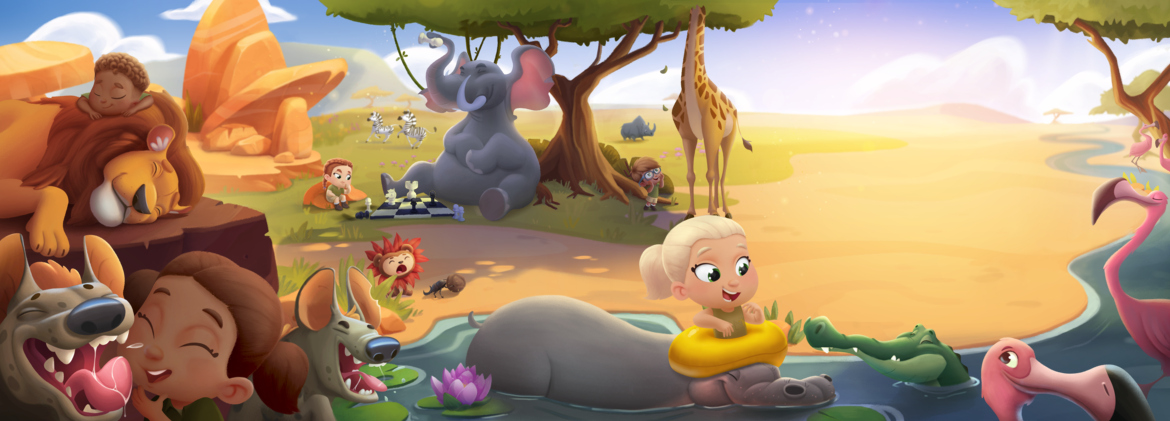 Animals and good moments are everywhere in Hooray Heroes personalized books.