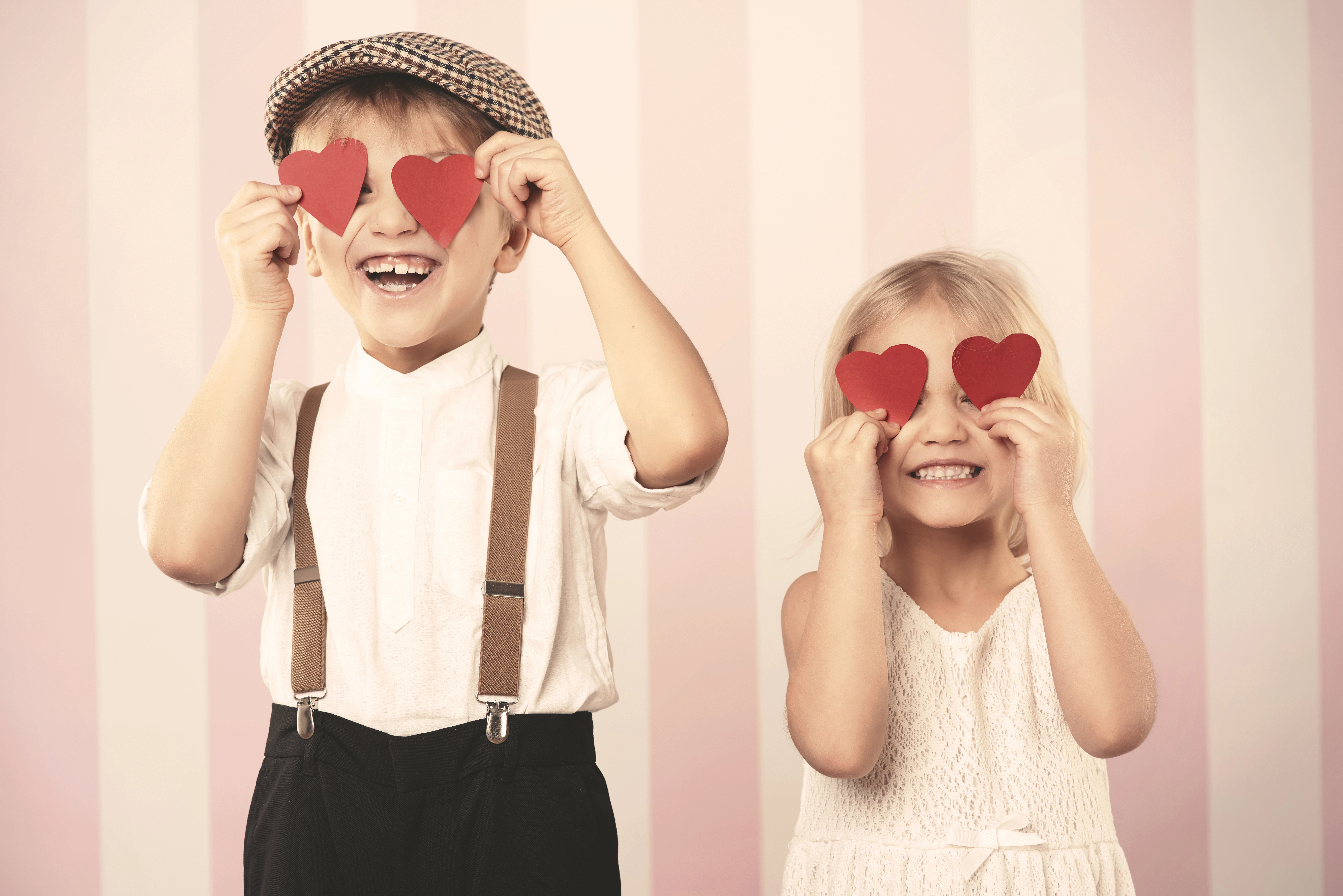 Kids celebrating Valentine's Day.