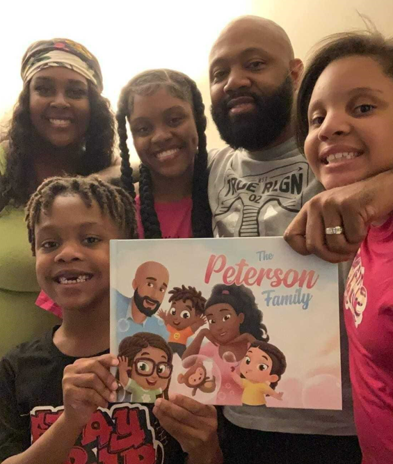 The whole family is in on the fun with this personalized family book.